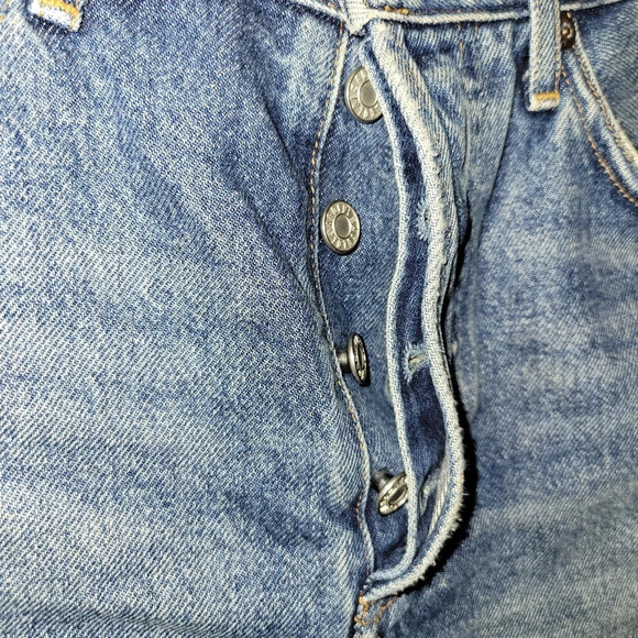 Agolde parker denim jean shorts medium blue size 26 summer beach bohemian - Picture 3 of 6